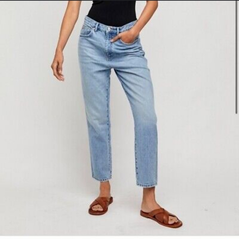 Free People We The Free Light Blue Wash Denim Straight Leg Jeans Women's Size 31